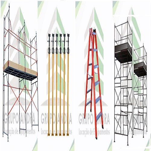 andaime, escoras, escadas extensivas